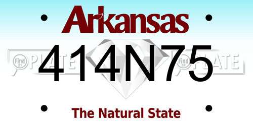 414N75 Arkansas License Plate