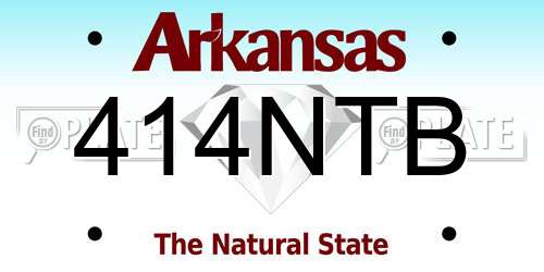 414NTB Arkansas License Plate