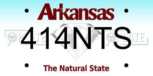 414NTS Arkansas License Plate
