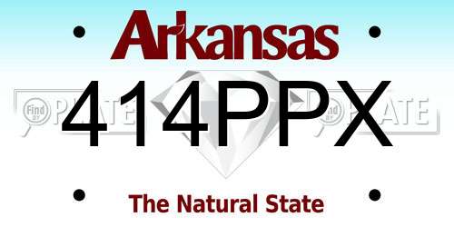 414PPX Arkansas License Plate