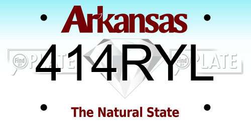 414RYL Arkansas License Plate