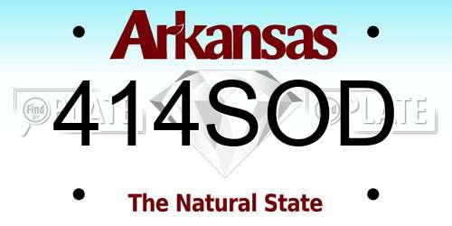 414SOD Arkansas License Plate
