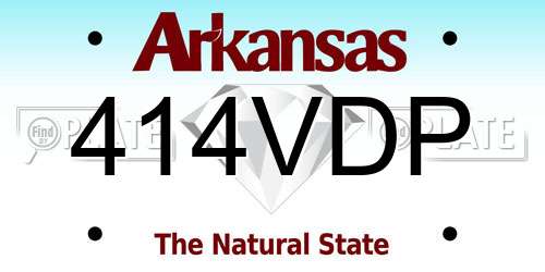 414VDP Arkansas License Plate