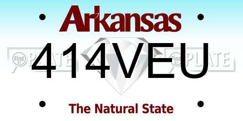 414VEU Arkansas License Plate