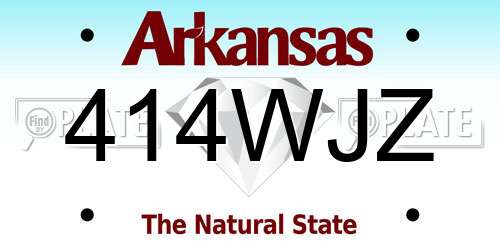 414WJZ Arkansas License Plate