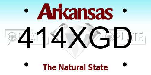 414XGD Arkansas License Plate