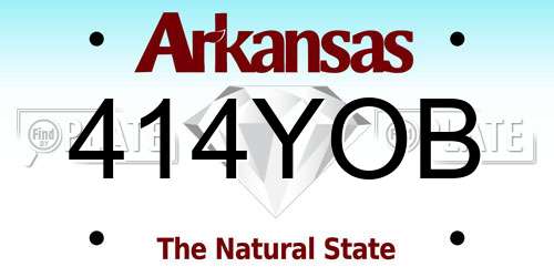 414YOB Arkansas License Plate
