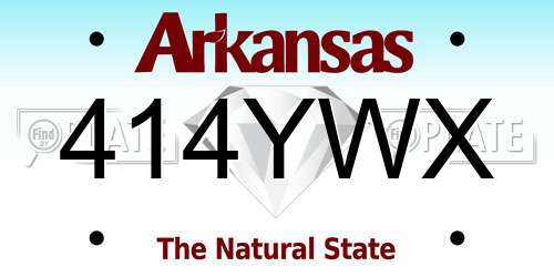 414YWX Arkansas License Plate