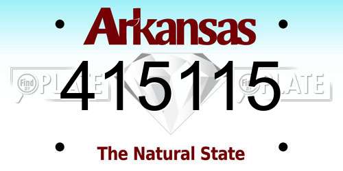 415115 Arkansas License Plate