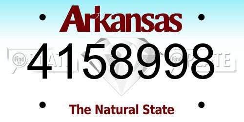 4158998 Arkansas License Plate
