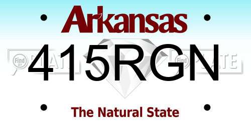 415RGN Arkansas License Plate