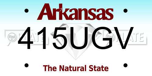 415UGV Arkansas License Plate