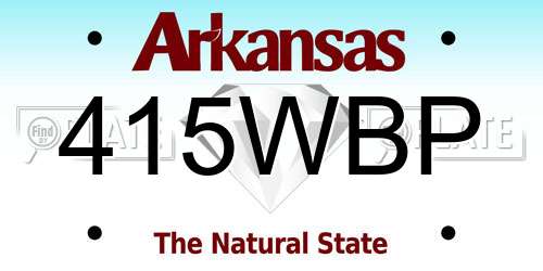 415WBP Arkansas License Plate