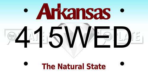 415WED Arkansas License Plate