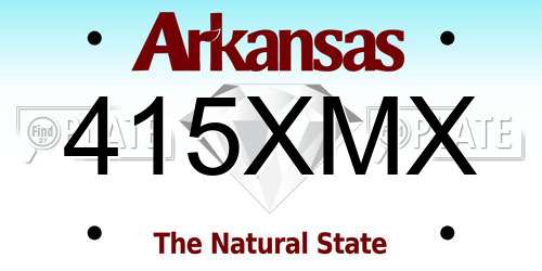 415XMX Arkansas License Plate