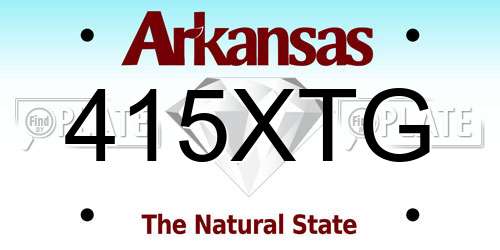 415XTG Arkansas License Plate