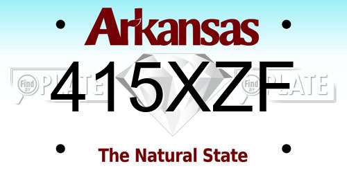 415XZF Arkansas License Plate