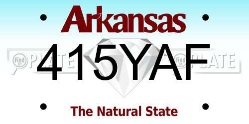 415YAF Arkansas License Plate