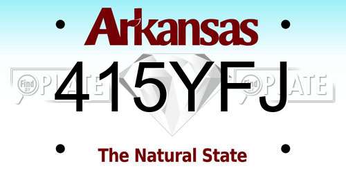 415YFJ Arkansas License Plate
