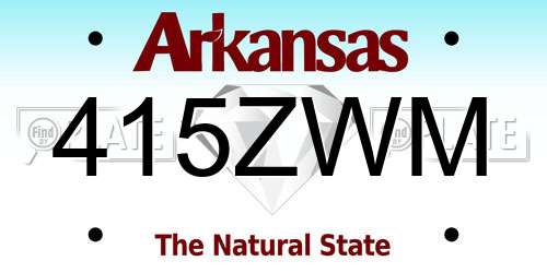 415ZWM Arkansas License Plate