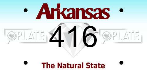 416 Arkansas License Plate