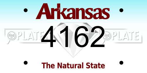 4162 Arkansas License Plate