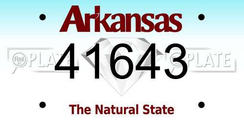 41643 Arkansas License Plate