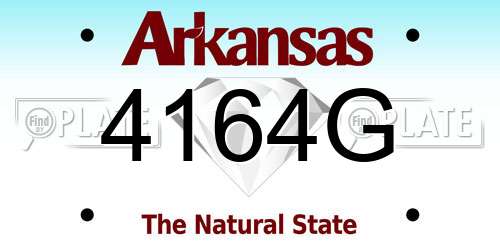 4164G Arkansas License Plate