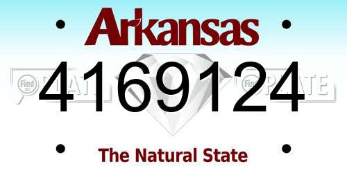 4169124 Arkansas License Plate