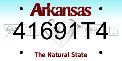 41691T4 Arkansas License Plate