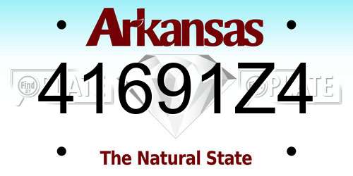 41691Z4 Arkansas License Plate