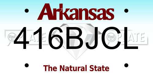 416BJCL Arkansas License Plate