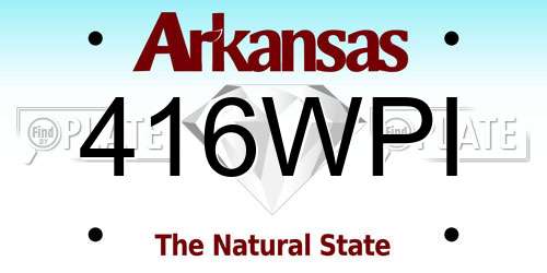 416WPI Arkansas License Plate