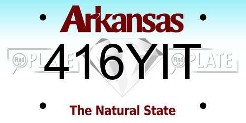 416YIT Arkansas License Plate