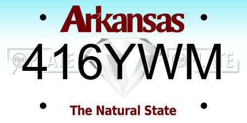 416YWM Arkansas License Plate