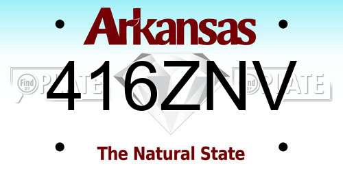 416ZNV Arkansas License Plate