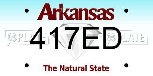 417ED Arkansas License Plate
