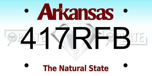 417RFB Arkansas License Plate