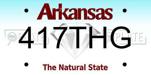 417THG Arkansas License Plate