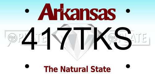 417TKS Arkansas License Plate
