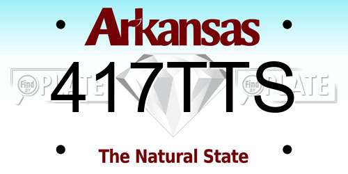 417TTS Arkansas License Plate