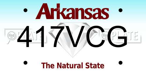 417VCG Arkansas License Plate