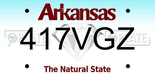 417VGZ Arkansas License Plate