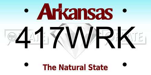 417WRK Arkansas License Plate