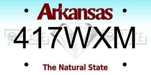 417WXM Arkansas License Plate