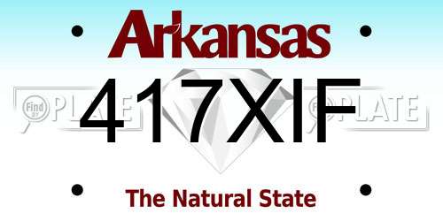417XIF Arkansas License Plate
