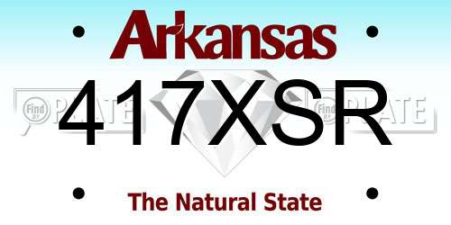 417XSR Arkansas License Plate