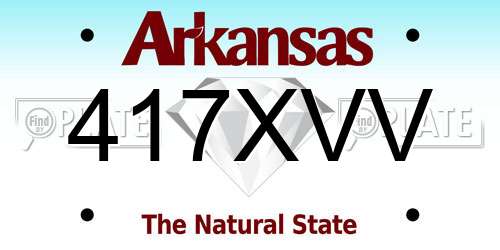 417XVV Arkansas License Plate