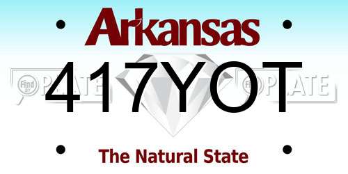 417YOT Arkansas License Plate