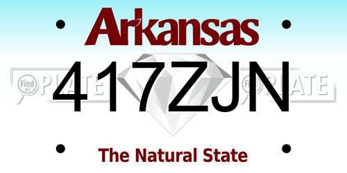 417ZJN Arkansas License Plate
